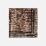 Silk twill foulard scarf with alligator print