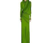 HOODED JERSEY LONG DRESS WITHMAXI DRAPING