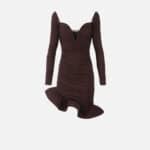 Mini dress in crêpe jersey fabric with flounce