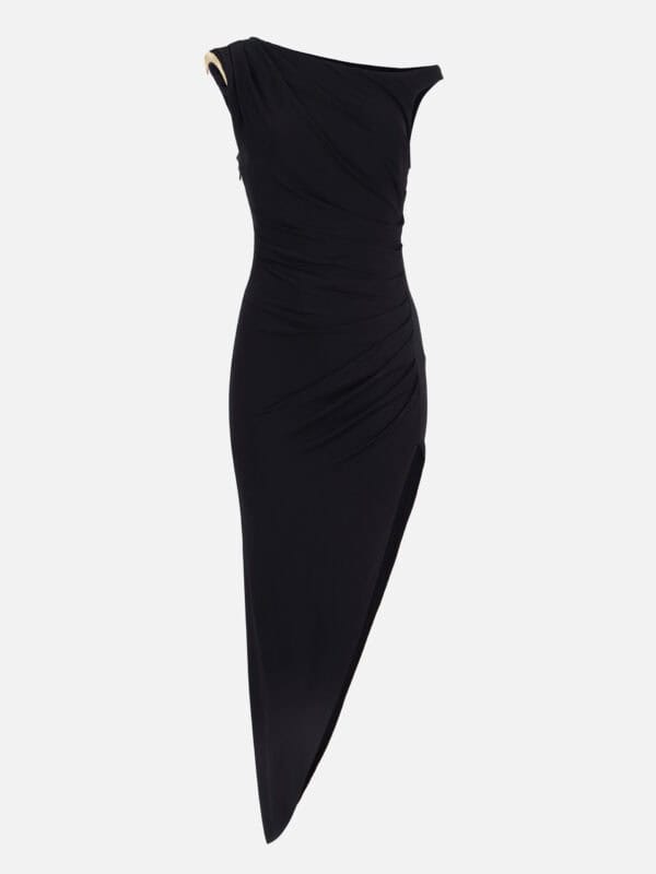 Dress in crêpe jersey fabric with jewel strap