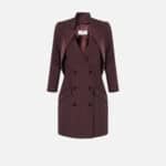Dress in lightweight crêpe fabric with satin lapels