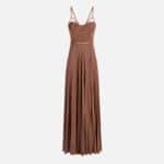 Red Carpet dress made of lamé-effect jersey fabric with belt