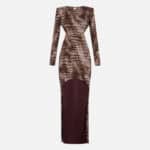 Red Carpet dress in jersey fabric with alligator print