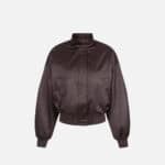 Jacket in taffeta fabric with ostrich print