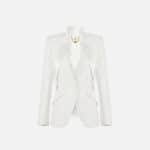 Jacket in lightweight crêpe fabric with satin lapels