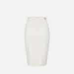 Skirt in lightweight crêpe fabric with raw-edge details