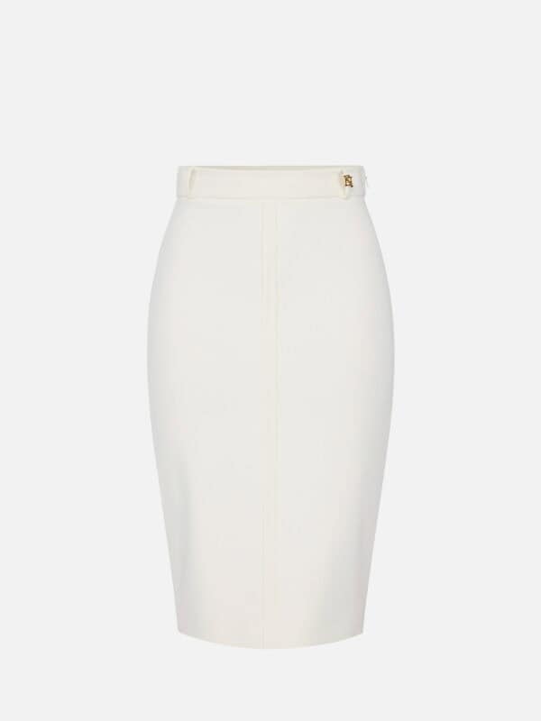 Skirt in lightweight crêpe fabric with raw-edge details