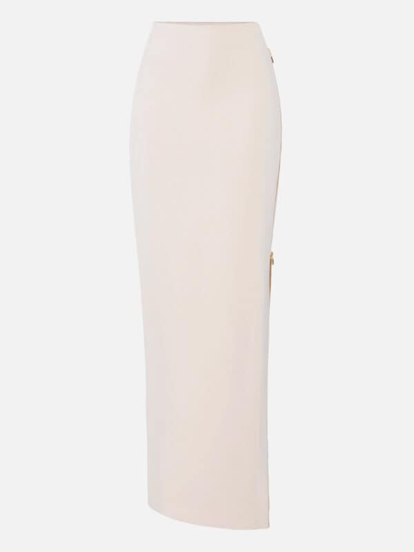 Skirt in lightweight crêpe fabric with jewel zip