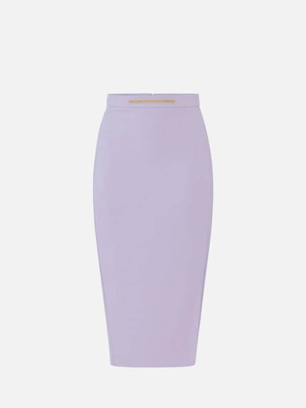 Skirt in lightweight crêpe fabric with jewel plaque