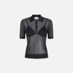 Nylon polo shirt with bra