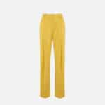 Trousers in lightweight crêpe fabric with logo charm