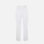 Trousers in double layer stretch crêpe fabric with logo charm