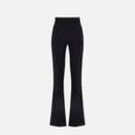 Trousers in double layer stretch crêpe fabric with logo charm