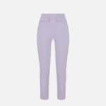 Trousers in double layer stretch crêpe fabric with embroidered logo