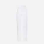 Trousers in double layer stretch crêpe fabric with embroidered logo