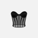 Tulle and satin bustier top