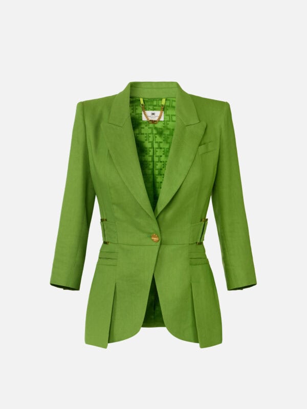 Linen-blend jacket