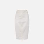 Skirt in taffeta fabric with ostrich print
