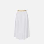 Stretch cotton skirt with jewel detail