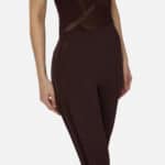 Trousers in lightweight crêpe and satin fabrics