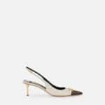 Two-colour leather slingbacks