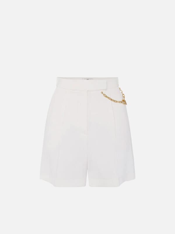 Shorts in gabardine fabric with jewel logo