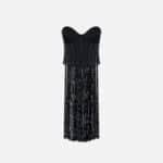 Tulle bustier top with fringes