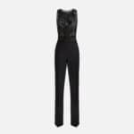 Jumpsuit in crêpe fabric with embroideries