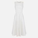 Duchess satin dress with jewel details on the shoulders