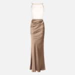 Red Carpet dress in satin and tulle fabrics