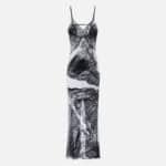 Red Carpet dress in tulle fabric with embroideries