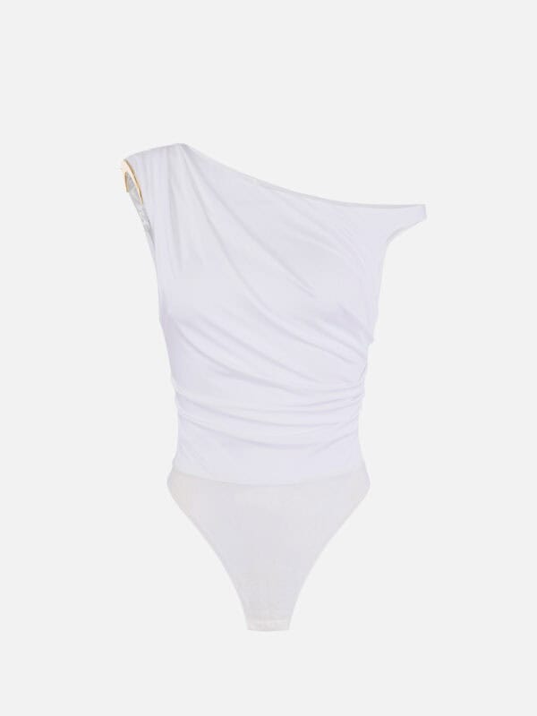 Bodysuit in jersey fabric with jewel shoulder detail