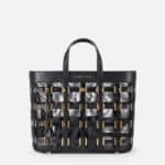 Mesh small tote bag with rings