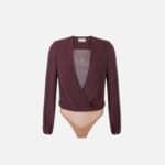 Bodysuit in viscose georgette fabric with necklace
