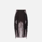 Floral lace skirt with fringes