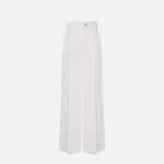 Linen-blend trousers with straps
