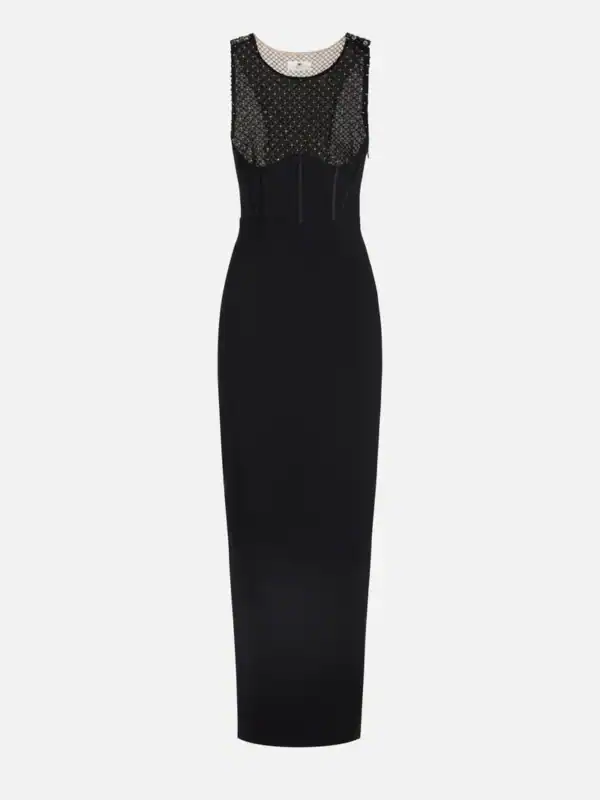Red Carpet dress in lightweight crêpe fabric with elastic straps