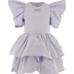 ABITO IN TAFFETA' CON DOPPIA BALZA