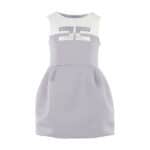 ABITO IN DUCHESSE CON RICAMO LOGO B