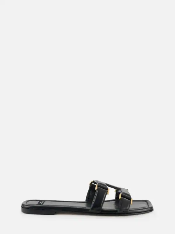 Flat nappa leather sandals