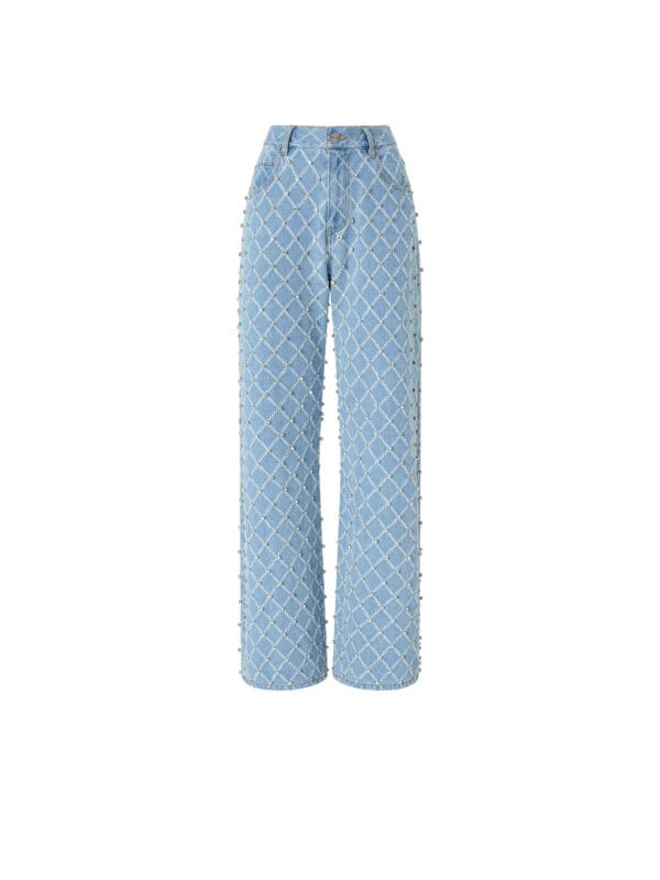WANDA WIDE LEG DIAMOND RIPPED JEWEL